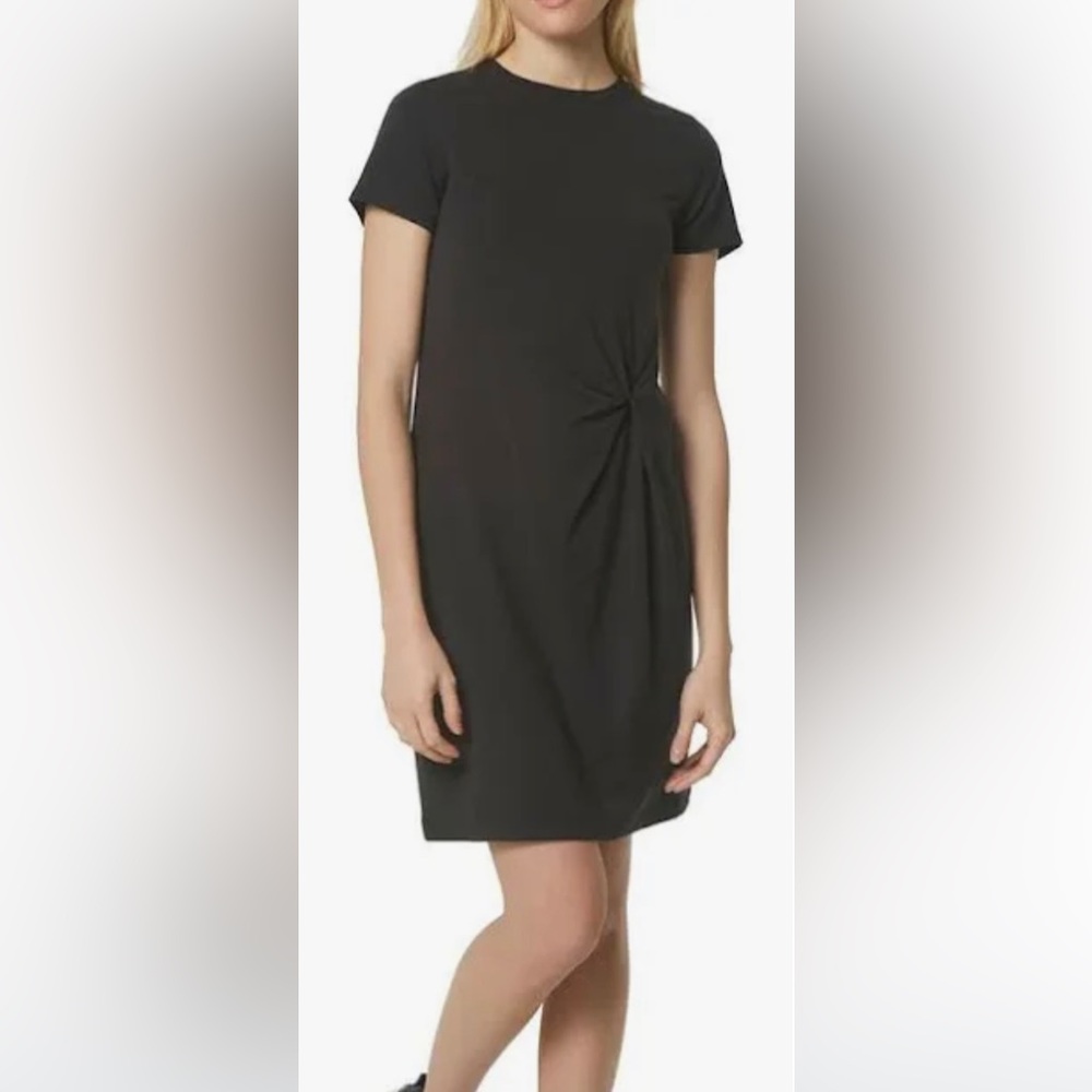 MARC NEW YORK PERFORMANCE Twist-Front Tee Black Dress size Large NWT
